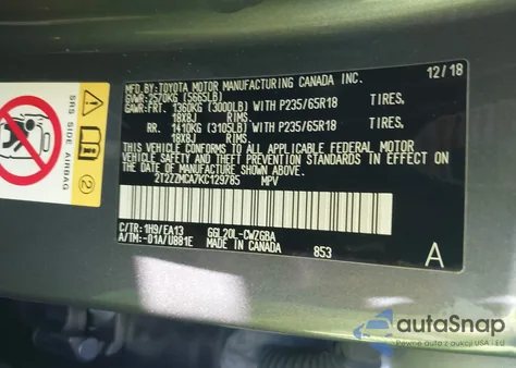 2019 Lexus Rx 350 z USA, uszkodzony, nr VIN 2T2ZZMCA7KC129785